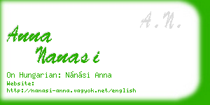 anna nanasi business card